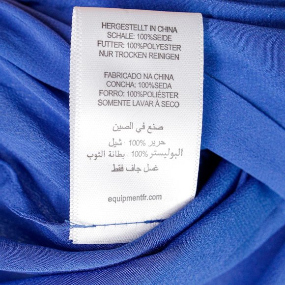 SOLD Equipment Blue Silk Wrap Dress - Picture 11 of 11